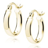 Cercei rotunzi argint placati cu aur galben Ø15 mm x 3 mm Classic Hoops DiAmanti KHV315G-DIA